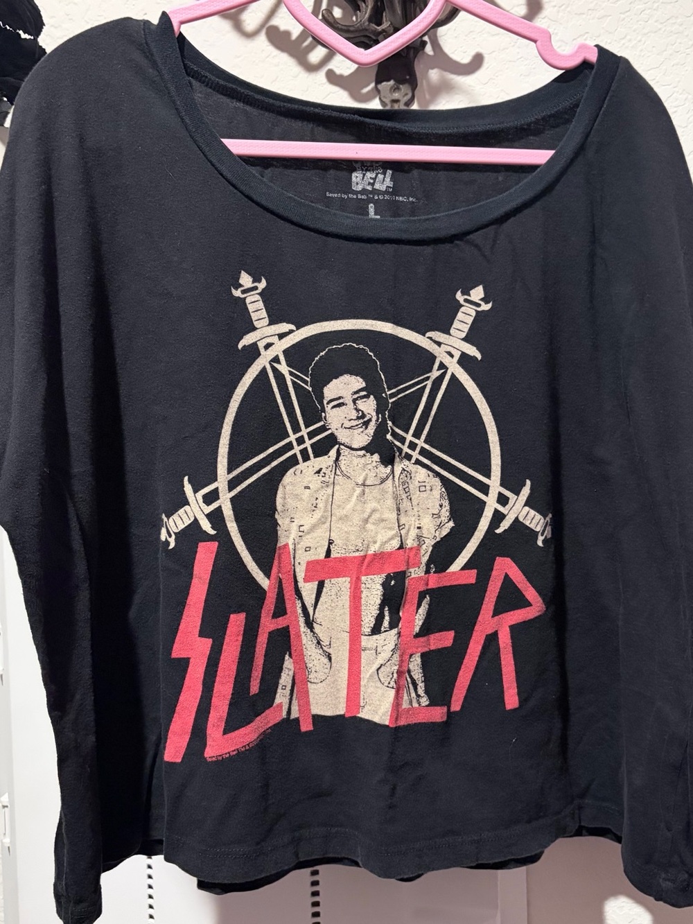 Black Saved by the Bell Slater Slayer Crop Top Size L